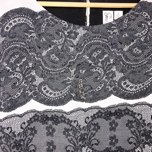 Vintage Emma Michelle Sleeveless Sheer Tie Waist Lace Chiffon Mini Dress White - Picture 6 of 7